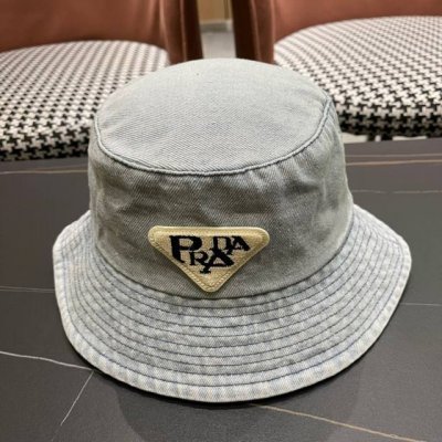 prada普拉达 新款牛仔渔夫帽 可随意折叠 超好搭