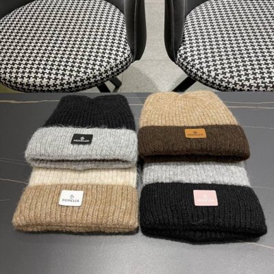 蒙口moncler新款针织毛线保暖帽护耳
