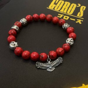新品上架 Goro’S高桥吾郎红松石老鹰手串手链，顶级版本 认准独家拍摄 主攻高端市场 绝对区别普通版本！图片产品细节与Zp一致！原版制作工艺 精工品质 纯手工