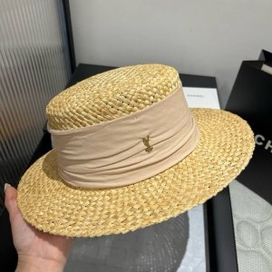 ysl圣罗兰新款平顶礼帽 麦杆草礼帽 头围57Cm