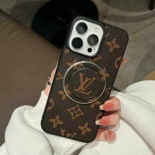 Lv经典老花手机壳 强磁吸Logo支架手机壳 型号 为了不出现报错型号 请打开本机查看手机设置显示的型号 iphone16系列更新 iphone16pro Ma