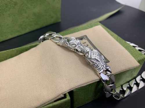 小号 到货 Gucci 古驰 新款互扣式虎头项链 长度：60Cm