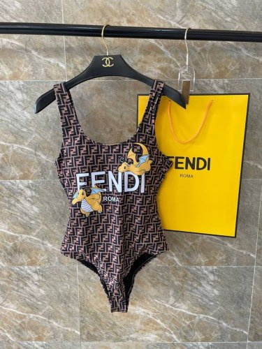 Fendi新款露背连体泳衣 黑色简单大气 适合多种场景的游泳衣 海边 游泳池 温泉 水上乐园 漂流都可以内搭也完全可以 连体设计遮肉显高挑 腹部有点肉肉也不影响