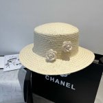 chanel香奈儿平顶礼帽 遮阳草帽 头围57Cm