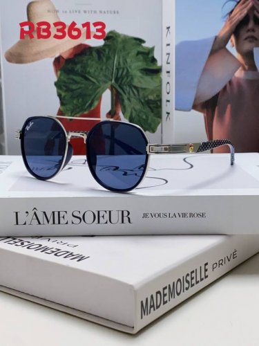 Rayban雷朋法拉利联名款 金属板材椭圆框太阳眼镜女The padkylob复古双梁遮阳墨镜 男女通用 Rb3603