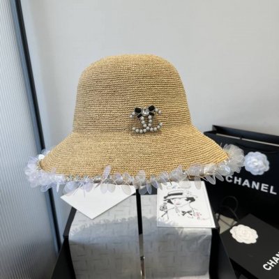 chanel香奈儿拉菲草帽 纯手工钩织 高端定制 头围57Cm