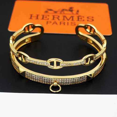 Hermes 爱马仕猪鼻子柳丁满钻半圈手镯Xb758