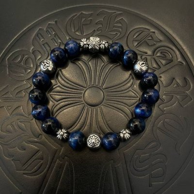 新款 专柜品质 Chrome Hearts克罗心 经典复古多元素青金石手链 ，小红书热款，凹凸造型不同的花纹设计风格呈现出与众不同 十字架童军花是克罗心的标志