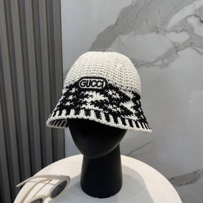 古驰Gucci 新款针织盆帽，高密度制作，一顶超级有品位的针织帽了~出街首选！帽型超美腻颜色妥妥，轻便携带！小仙女人手必备 头围57Cm