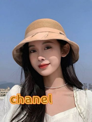 chanel香奈儿时尚渔夫帽女2025新款夏防紫外线遮阳帽户外出游显脸小水桶帽