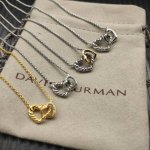 david Yurman 双心镶钻项链 链条粗1.5Mm 长度45+5Cm延迟链 编号Dyxl-169-170