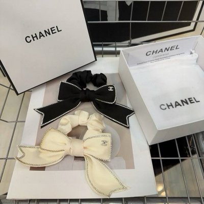 配包装盒 chanel 香奈儿 最新款小香蝴蝶结发圈 超级好看 淑女范儿十足 实物更美丽