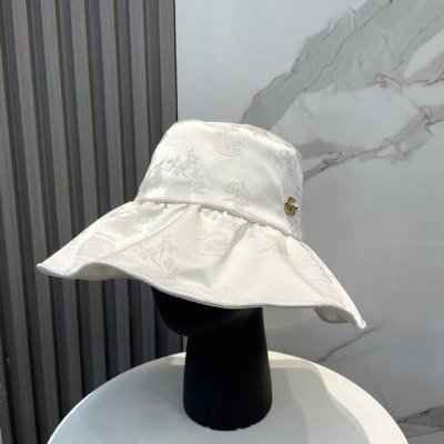 古驰 Gucci大帽檐防晒渔夫帽，夏季防紫外线海边度假沙滩太阳帽防晒遮阳帽简约网红款，头围57Cm
