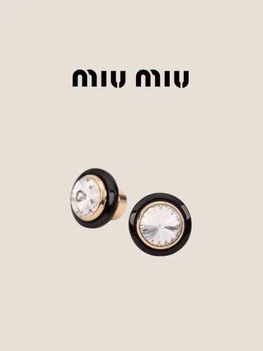 miumiu 珐琅圆钻耳钉 轻奢小众风格耳环 美感十足 造型设计 精致时尚