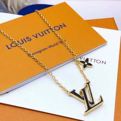 编号Lxl0018 Lv*最新款项链滴油黑色 一致Zp黄铜材质