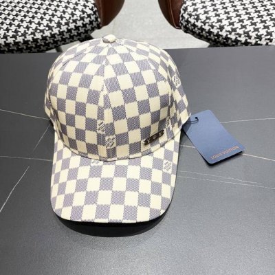 路易威登Lv 新款韩版日系潮棋盘格棒球帽户外运 动女防晒遮阳鸭舌帽男潮牌