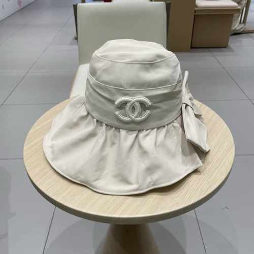 Chanel渔夫帽百搭防晒渔夫帽女夏季文艺风休闲蝴蝶结新款遮阳帽显脸小韩版帽子