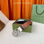 gucci新款压花腰带 一面经典压花一面进口平纹 搭配专柜精品旋转扣 两面可用 宽3.8Cm