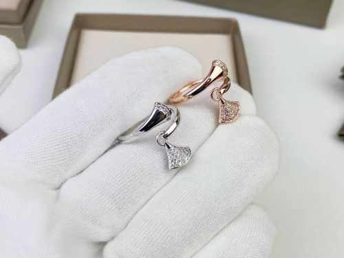 Bvlgari 宝格丽满钻裙子戒指Diva 裙子系列 扇形 微镶戒指 高端定制亚金电镀18K玫瑰金 白金工艺 镶嵌进口锆石气质美女必备单品 超美高档的配色 专柜