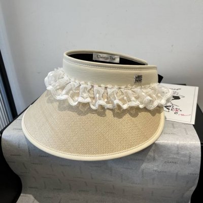 Dior迪奥拉菲草空顶遮阳帽