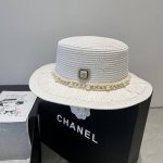chanel香奈儿新款平顶草帽 头围57Cm