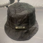 Celine赛琳渔夫帽 女春夏韩版百搭显脸小遮阳盆帽拼接珍珠链出游可折叠大檐帽