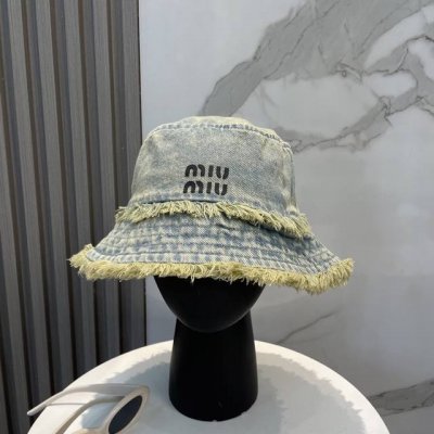 配防尘袋 Miumiu缪缪2025新款洗水软牛仔男女款渔夫帽 简约折叠遮阳～非常有质感的一款