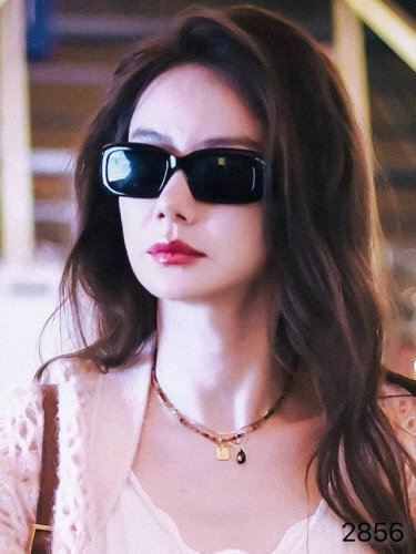 p100Chane*戚薇同款墨镜女男度假百搭高级感复古方框太阳眼镜妻子的浪漫旅行