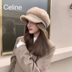 Celine赛琳秋季新款羊羔毛画家帽，八角南瓜鸭舌帽，头围57Cm