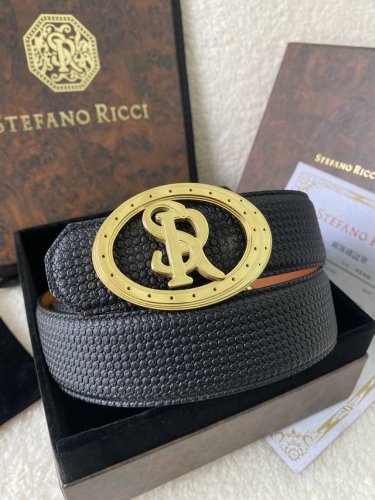 stefano Ricci 新款顶级品質 精品經典鹰头鋼扣 底桥雕刻Logo原版压纹牛皮進口底皮-寬度38毫米