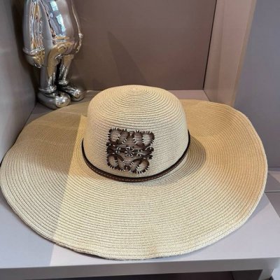 高版本 Loewe罗意威大檐帽，太阳大草帽，细草制作，官方款开模，非市场普通版本,头围57Cm