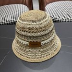 Burberry 巴宝莉 春夏针织镂空撞色条纹渔夫帽女百搭防晒出游遞阳 帽显脸小水桶帽潮