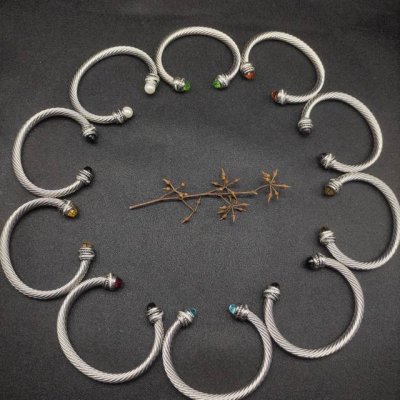 david Yurman 7Mm旋转头褐色钻头手镯。建议适合佩戴的手围16-20Cm 编号Dysz-099