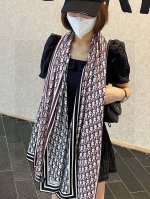 2024开春新款dior 双面双面羊绒围巾~超级抬气色！高级女人味！ 羊绒围巾也能这么美！！！这款双面d字母羊绒围巾真的好高级！招牌的经典d字母搭配服饰很显品味