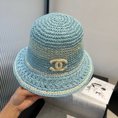chanel香奈儿手钩草帽 遮阳草帽 可折叠 头围57Cm