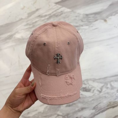 chrome Hearts 克罗心早春韩版时尚复古做旧破洞帽子磨损设计百搭棒球帽鸭舌帽