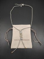 david Yurman 银链分色海伦娜Y项链 链粗3Mm 长度45+5Cm延长链 编号Dyxl-161