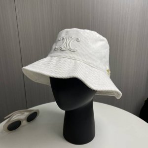 赛琳Celine高版本官网最新款灯芯绒竖纹渔夫帽帽女 秋冬潮牌百搭复古潮流