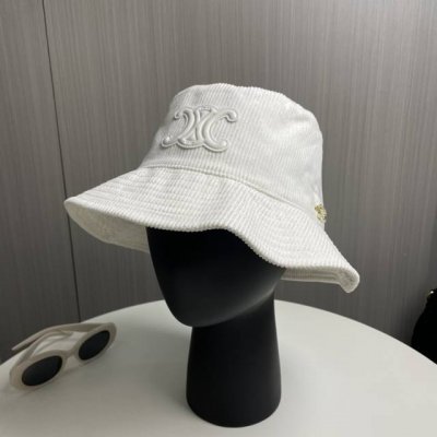 赛琳Celine高版本官网最新款灯芯绒竖纹渔夫帽帽女 秋冬潮牌百搭复古潮流