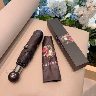 Chanel 香奈儿 三折自动折叠晴雨伞 选用台湾进口Uv防紫外线伞布 原单代工级品质 2色