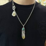 新品上架 Goro’S高桥吾郎松石羽毛吊坠，高桥经典项链，顶级版本，认准独家拍摄，主攻高端市场 ，快手 Ins 小红书热门款，绝对区别普通版本！图片产品细节与Z