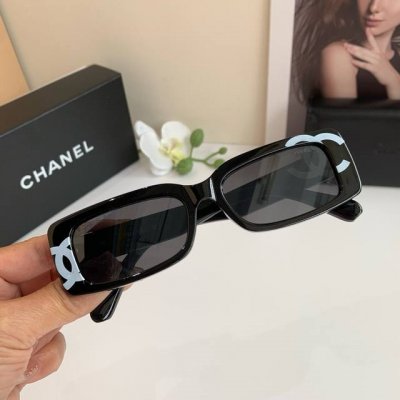 chanel 香奈儿 小方框墨镜 时尚法式氛围复古防紫外线印花太阳眼镜 多色可选