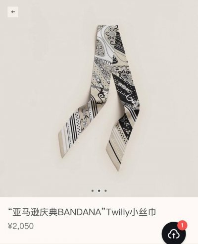 亚马逊庆典 这款小巧的真丝配饰佩戴方式千变万化 可为您的日常造型增添灵动妙趣 法国制造 设计师亨利 道西尼 Henri D'origny 尺寸 5 X 86.5