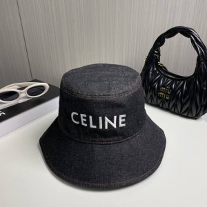 配防尘袋、赛琳Celine新款洗水牛仔刺绣渔夫帽，最好品质的，休闲大方，简约时尚，大家自己对比哦