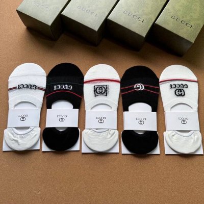 特 Gucci 古奇G家新品女款隐形袜子 一盒五双 镂空网袜，提花经典标志，纯棉材质，超舒适超美腻大牌出街，潮人必备超好搭