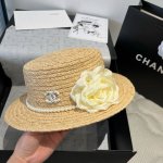 chanel香奈儿拉菲草小礼帽 平顶帽 头围57Cm