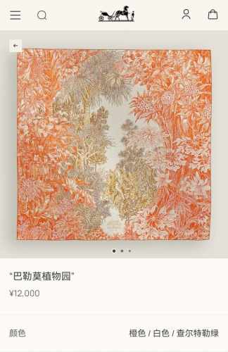 p190Shms2526 18姆米双面 90X90Cm斜纹真丝 爱马仕《巴勒莫植物园》