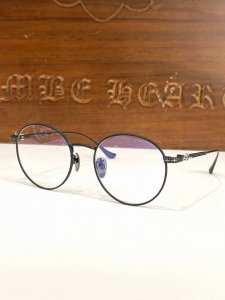 P200 复古小圆镜 百搭超级轻 细框金丝边钛架 新款Chrome Heart Ch8158 Size:51-18-150