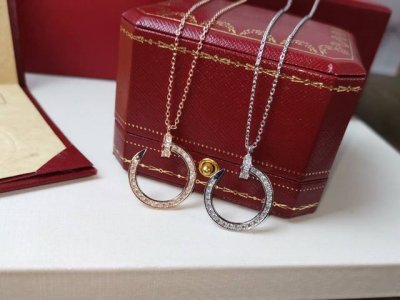 Cartier 卡地亚 满钻钉子项链 背部抛光处理 专柜一致 精选亚金材质电镀18K厚金 超美 p
