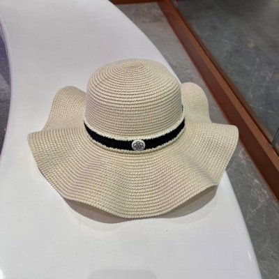 Chanel香奈儿草帽 荷叶边遮阳帽 名媛风 出游必备 头围57Cm